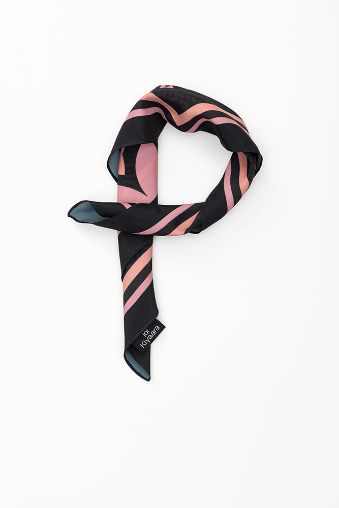 Noir Petal Serenade Scarf (18" x18")