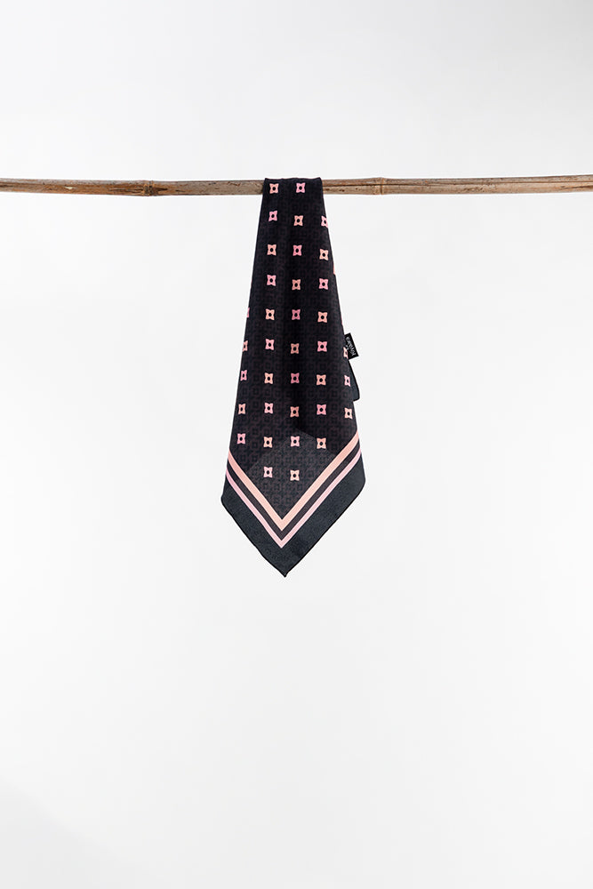 Noir Petal Serenade Scarf (18" x18")