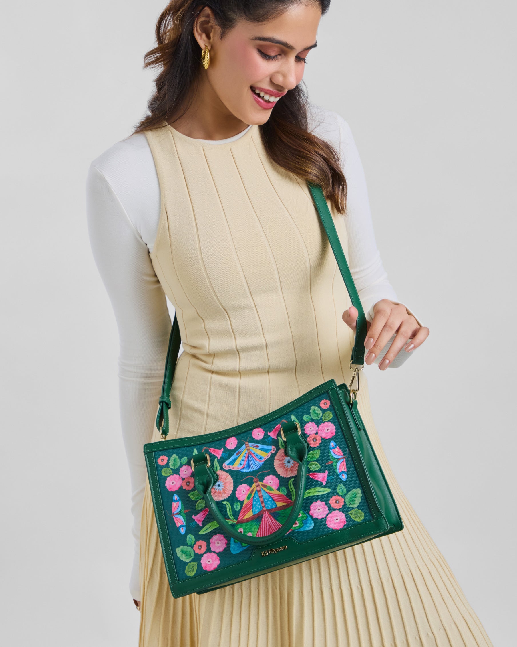 In Bloom Handbag Forest Green