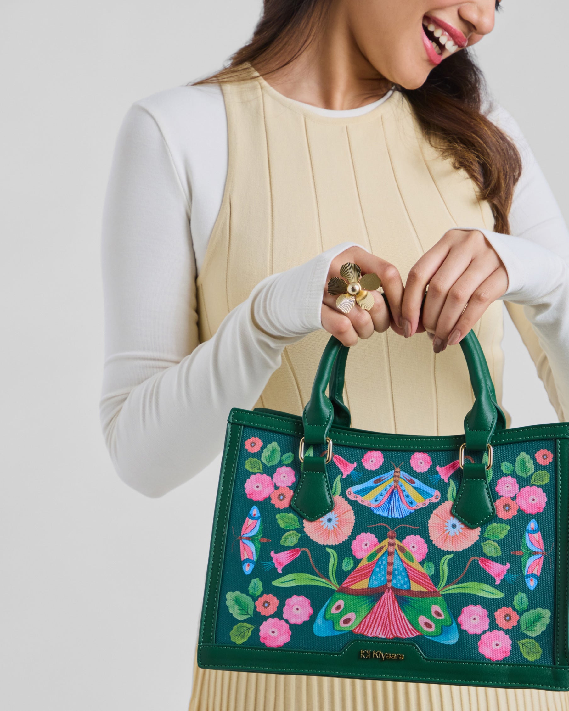 In Bloom Handbag Forest Green