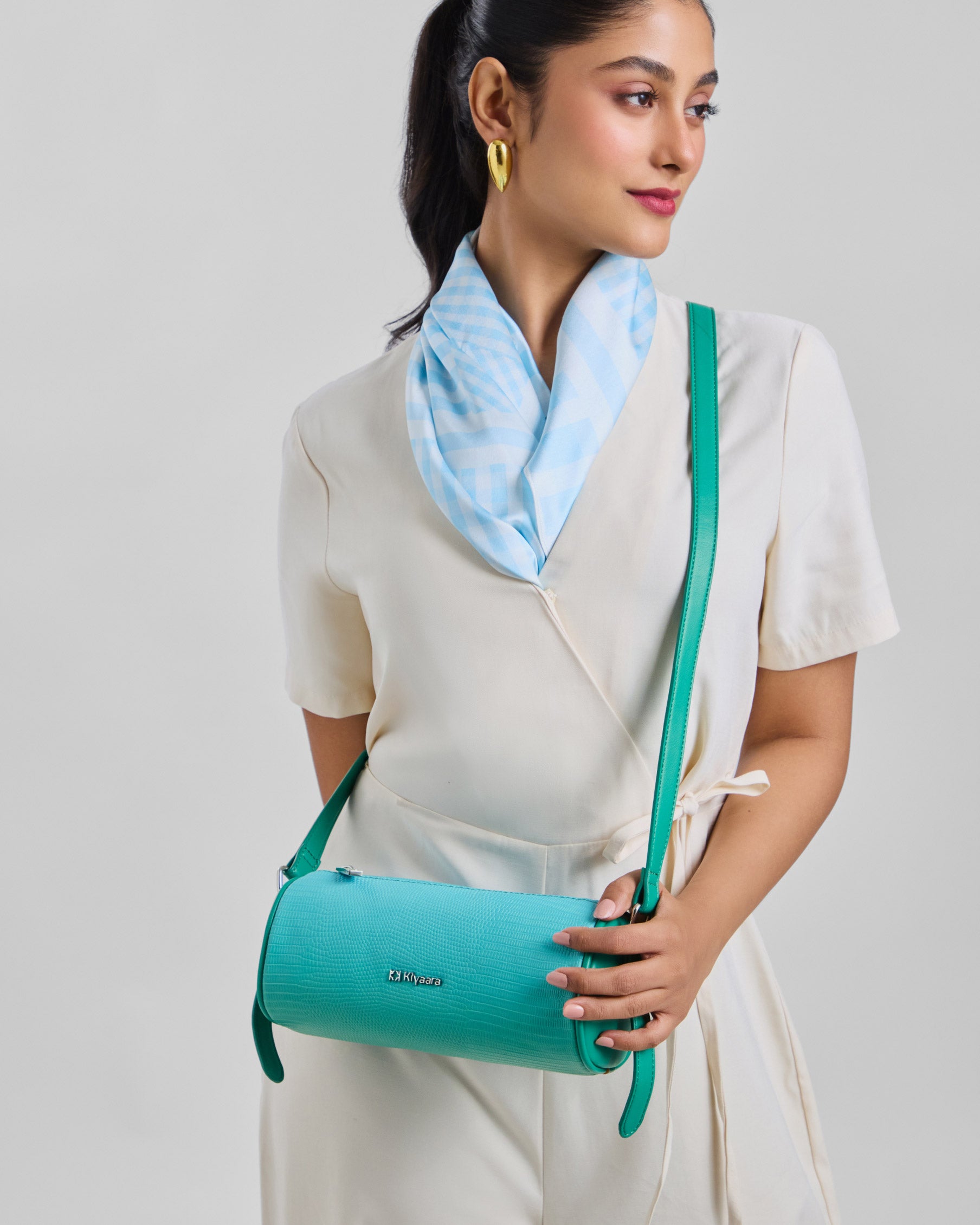 Luner Cylindrical Crossbody Bag Green Ombre