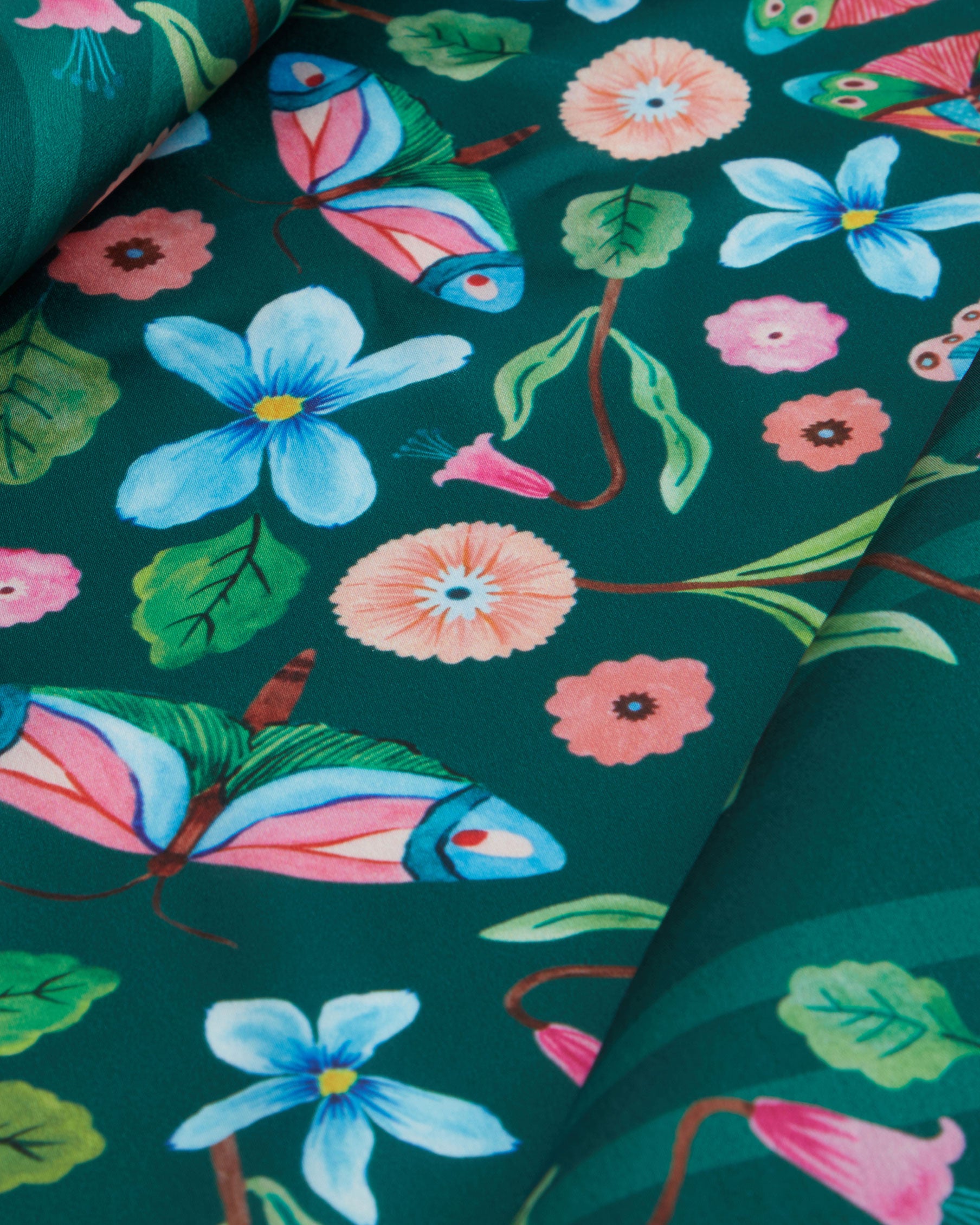 Meadow Trail Large Square Scarf Forest Green