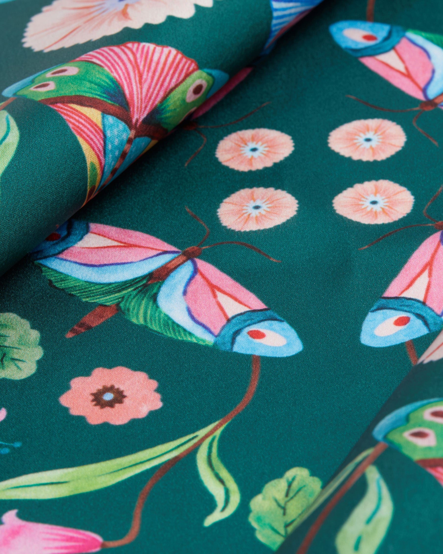 Meadow Large Square Scarf Forest Green