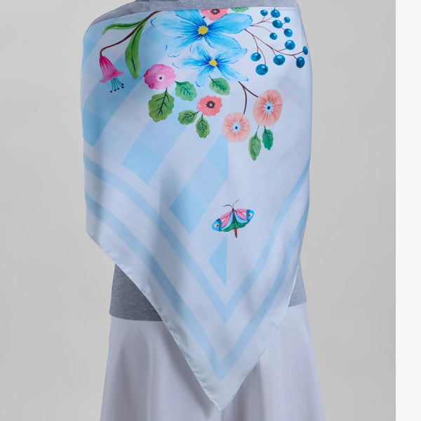 Easy to drape as a scarf, wrap at the neck or style as a headscarf.