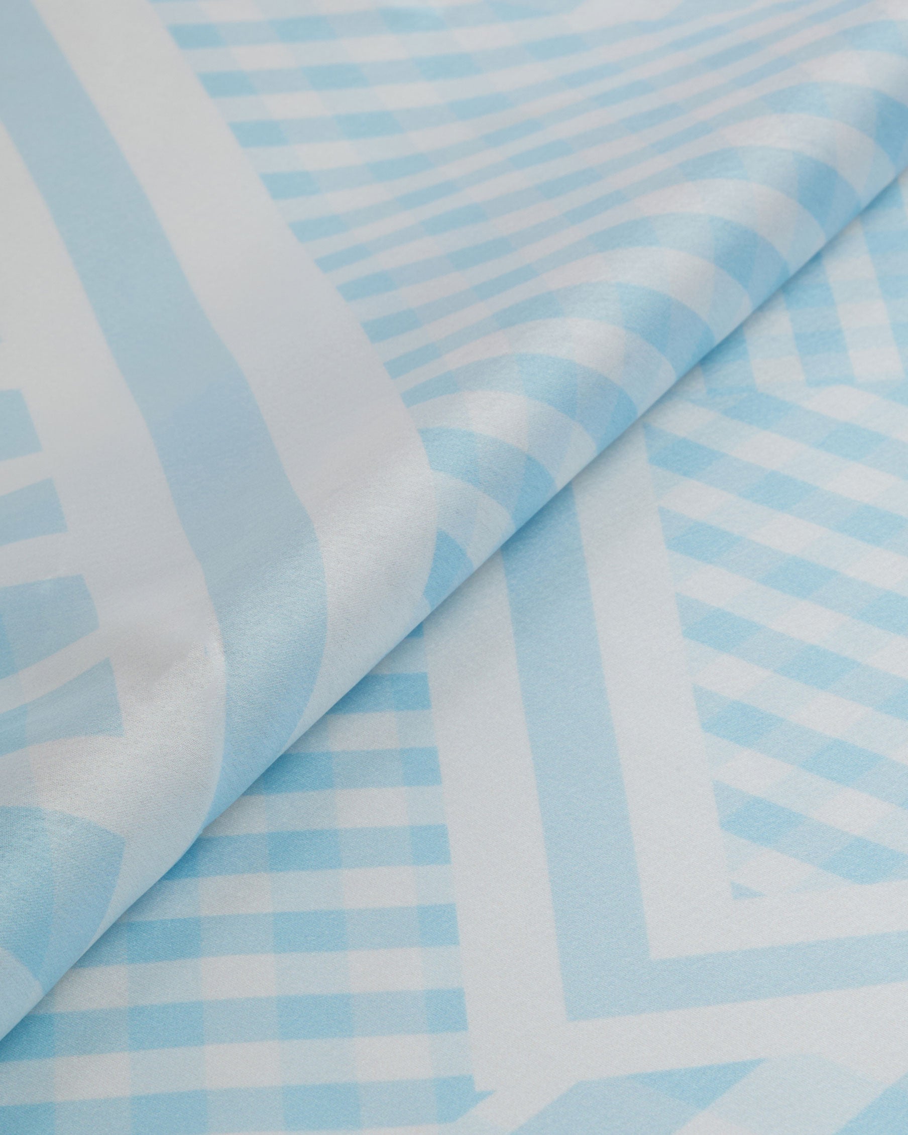 Dottie Chequered Large Square Scarf Sky Blue