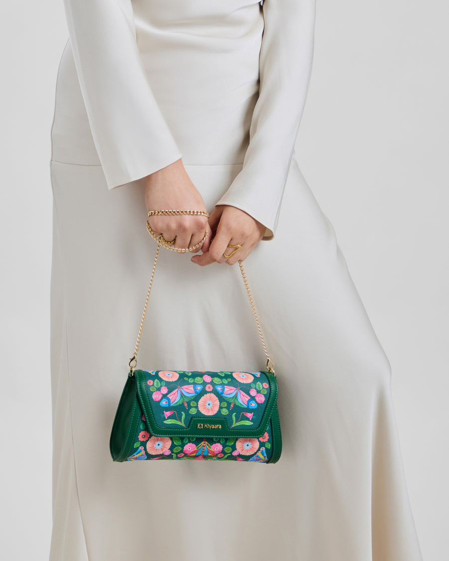 Flutter Clutch Bag Forest Green