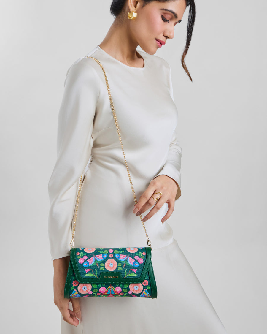 Flutter Clutch Bag Forest Green