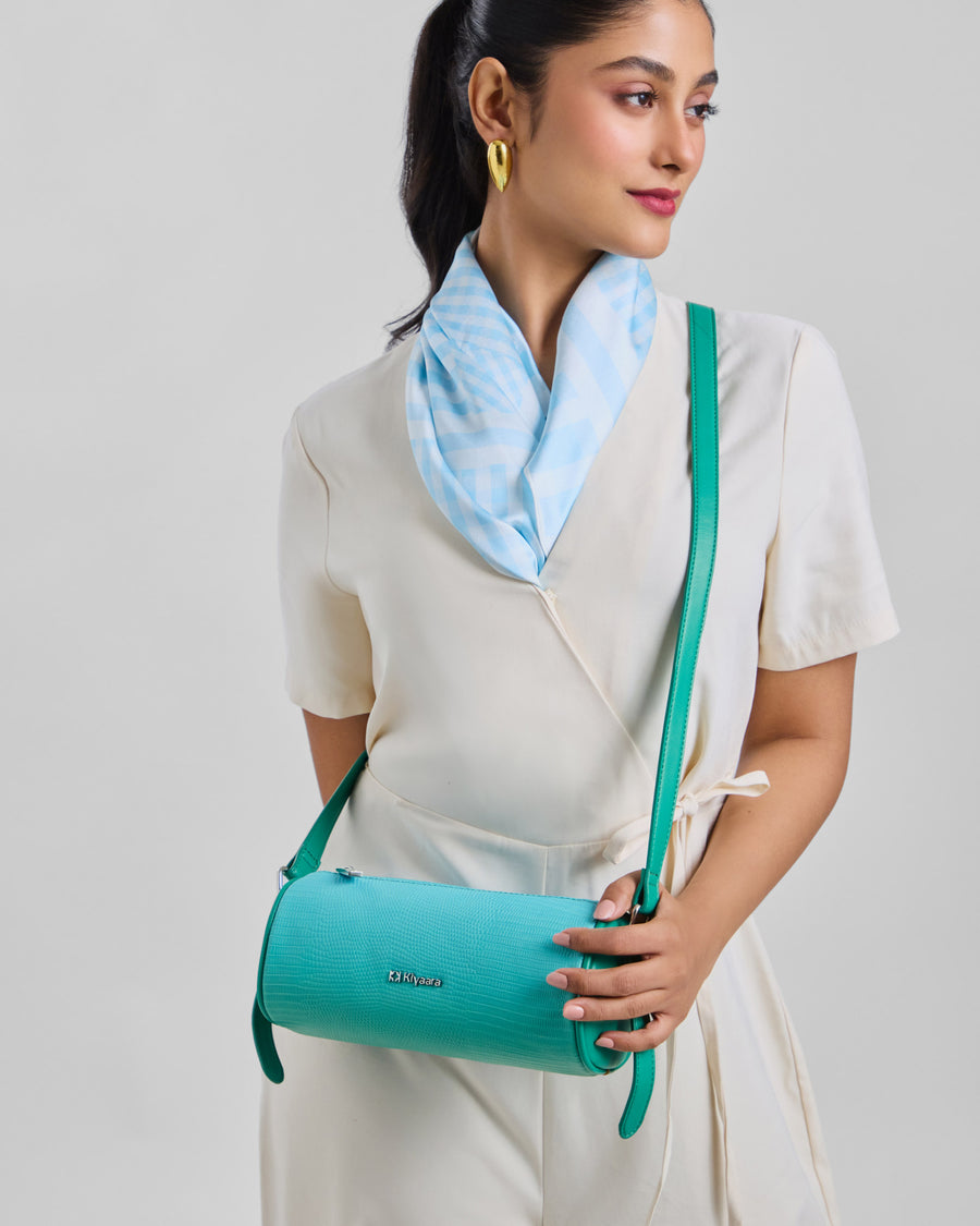 Luner Cylindrical Crossbody Bag Green Ombre