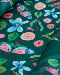 Meadow Trail Large Square Scarf Forest Green