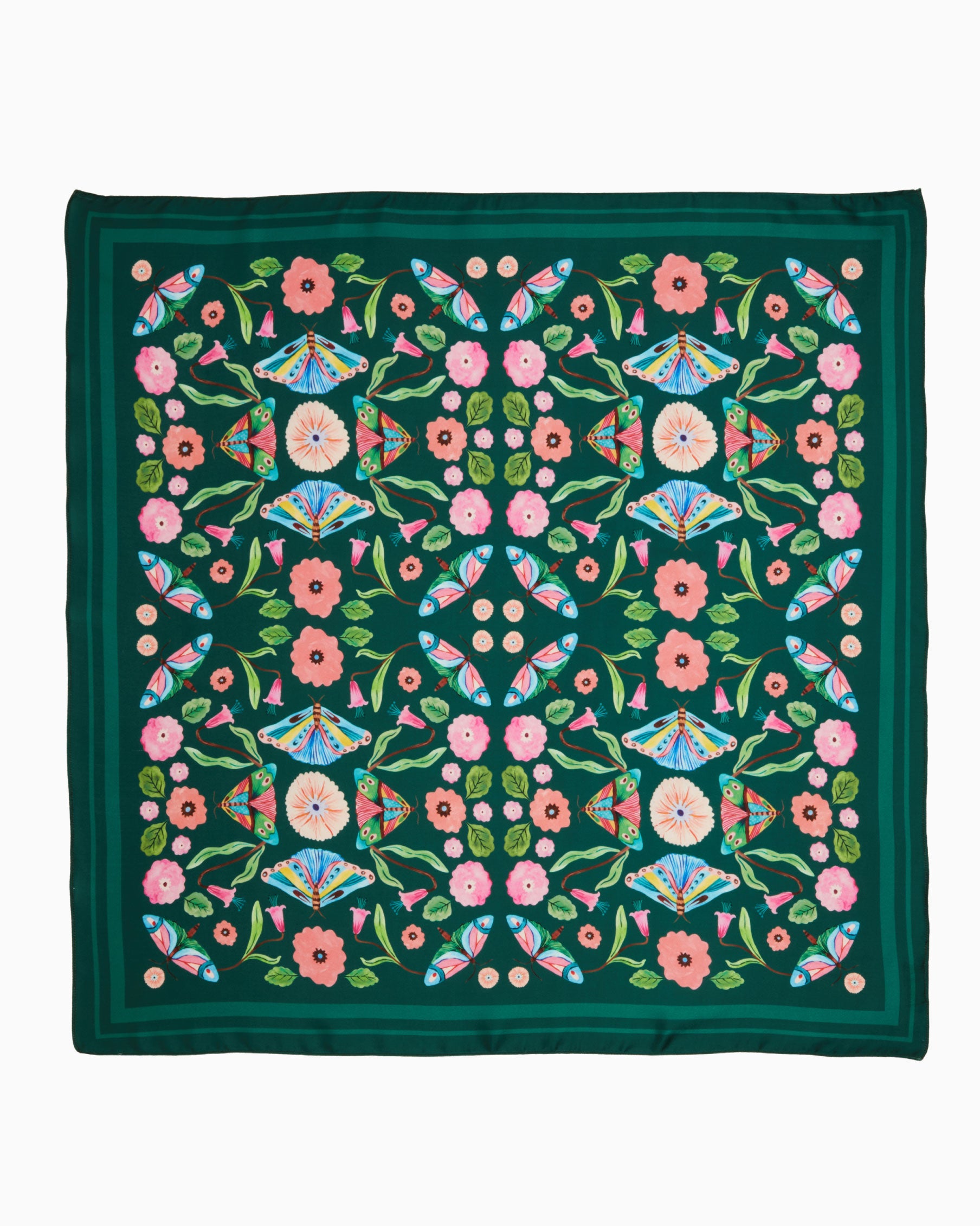 Meadow Medium Square Scarf Forest Green