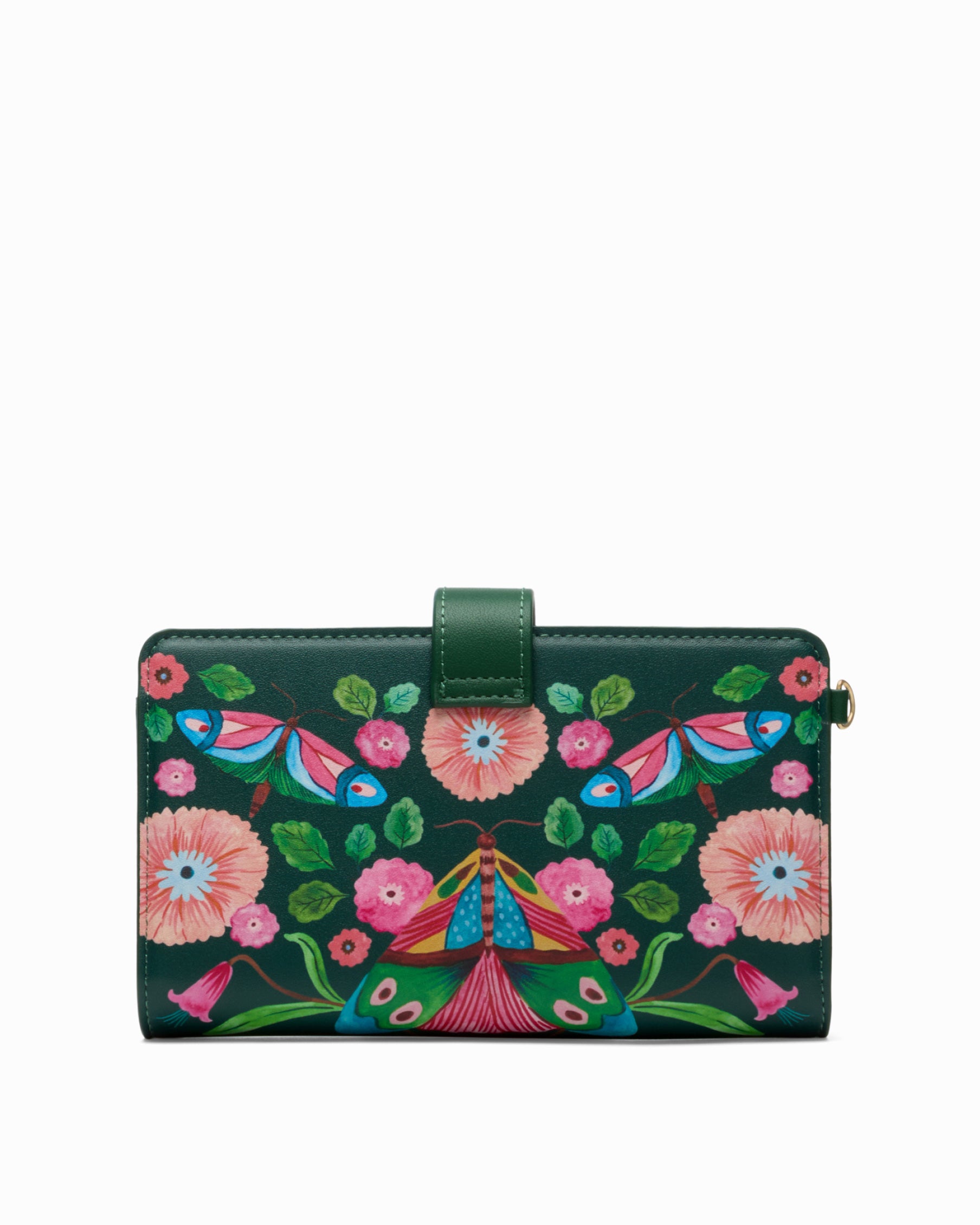 Pixi Zipper Wallet in Forest Green | Vegan Leather Printed Zipper
